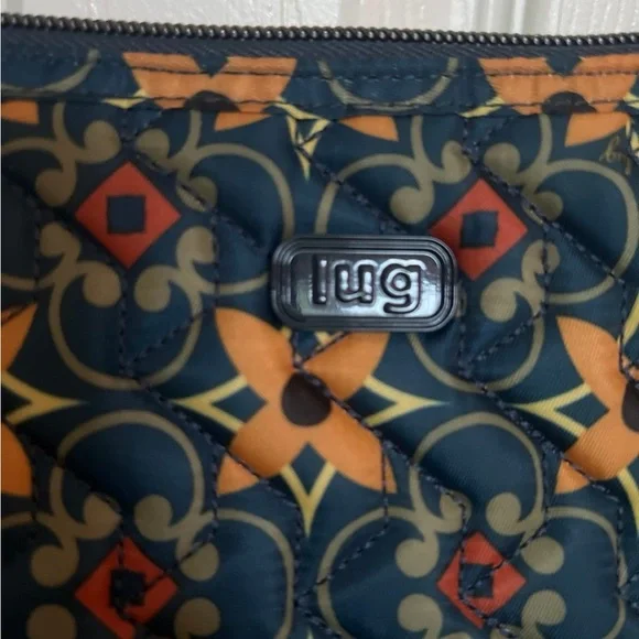 LUG Swivel Convertible Tiles Teal Patterned Shoulder Bag with Crossbody Strap - Picture 3 of 9